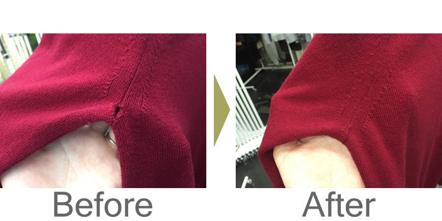 セーターの脇の穴修理